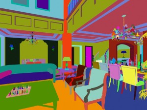 luxury duplex european living room 1747 Modelo 3D