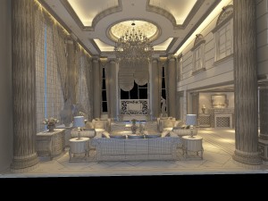 luxury duplex european living room 1779 Modello 3D