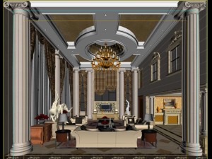 luxury duplex european living room 1779 Modello 3D