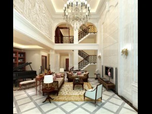 luxury duplex european living room 5132 3D Model