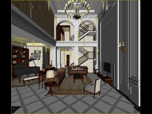 luxury duplex european living room 5132 3D मॉडल