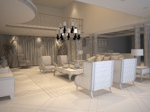 luxury duplex european living room 5135 3D Модель