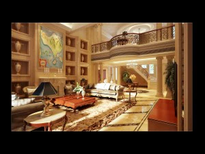 luxury duplex european living room 5161 3D Model