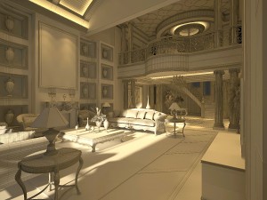 luxury duplex european living room 5161 Modelo 3D