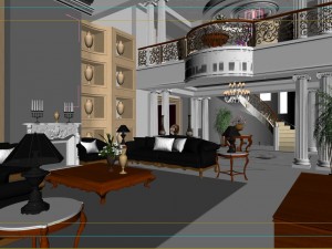 luxury duplex european living room 5161 Modelo 3D