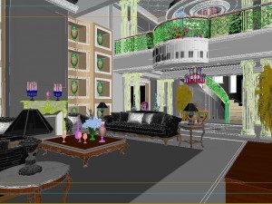luxury duplex european living room 5161 Modelo 3D