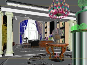 luxury duplex european living room 5161 Modelo 3D