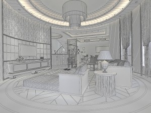 luxury family design - restaurant 6104 3D Модель