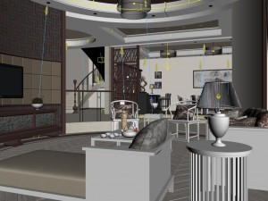luxury family design - restaurant 6104 3D Модель