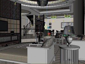 luxury family design - restaurant 6104 3D Модель