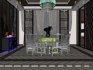 luxury family design - restaurant 6104 3D Модель