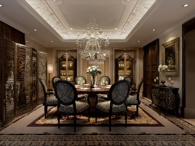 luxury family design - restaurant 6105 Model 3D .c4d .max .obj .3ds .fbx .stl .blend 