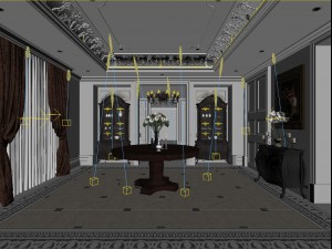 luxury family design - restaurant 6105 Model 3D