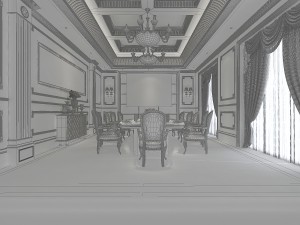 luxury family design - restaurant 6106 3D Model