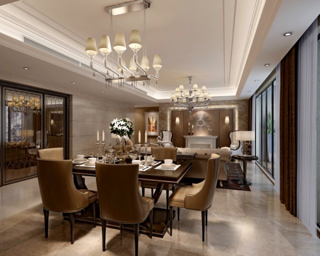 luxury family design - restaurant 6107 3D Model .c4d .max .obj .3ds .fbx .stl .blend 