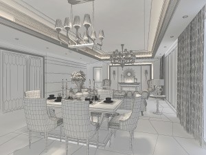 luxury family design - restaurant 6107 3D Model