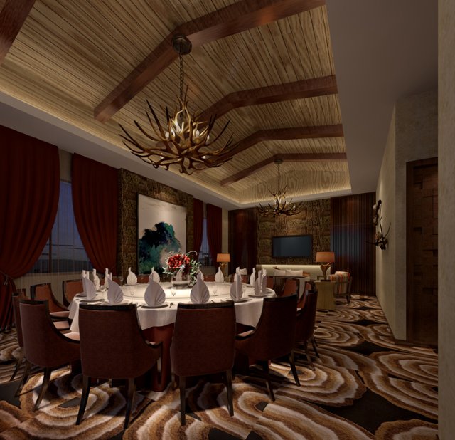 luxury family design - restaurant 6108 3D 모델 .c4d .max .obj .3ds .fbx .stl .blend 