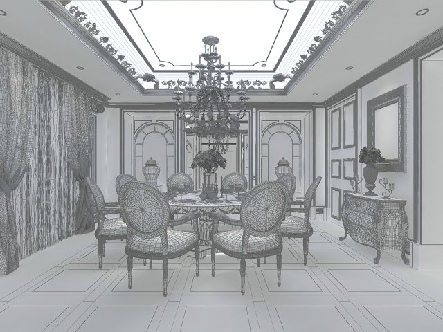 luxury family design - restaurant 6110 Modèle 3D .c4d .max .obj .3ds .fbx .stl .blend 