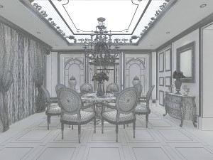 luxury family design - restaurant 6110 3D 模型