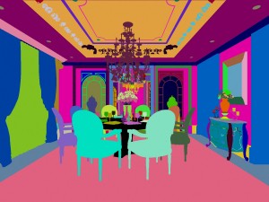 luxury family design - restaurant 6111 Model 3D