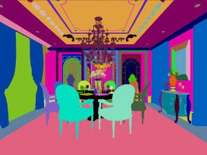 luxury family design - restaurant 6111 3D Model
