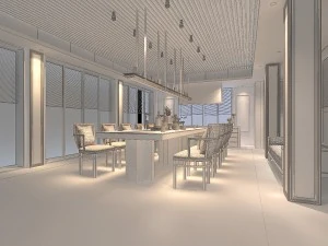 luxury family design - restaurant 6111 3D Model