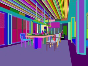 luxury family design - restaurant 6111 3D Model