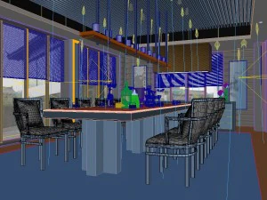 luxury family design - restaurant 6111 3D Model