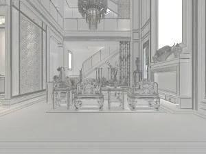 luxury family design - restaurant 6112 3D Model