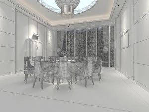 luxury family design - restaurant 6113 3D Model