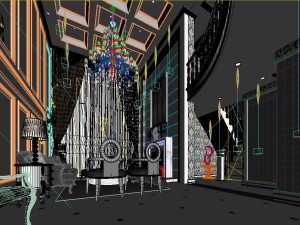 luxurious and concise duplex living room 1814 3D Модель