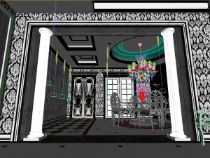 luxurious and concise duplex living room 1814 3D Модель