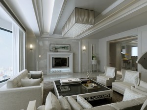 luxurious and concise european living room 1813 3D Model