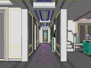 luxurious and concise european living room 1813 3D Модель