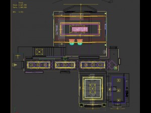 luxurious and concise european living room 1813 3D Модель