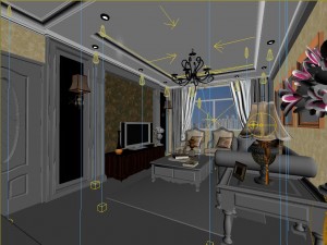 luxurious and concise european living room 5105 3D मॉडल