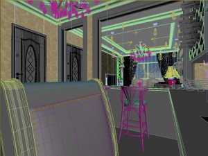 luxurious and concise european living room 5105 3D मॉडल