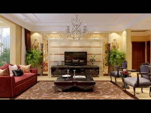 luxurious and concise european living room 5106 3D मॉडल