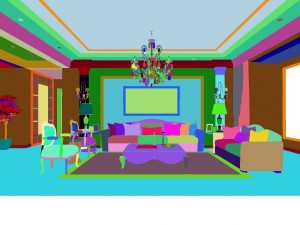 luxurious and concise european living room 5106 3D Model