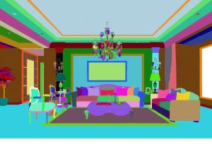 luxurious and concise european living room 5106 3D Model