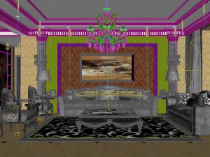 luxurious and concise european living room 5106 3D Model
