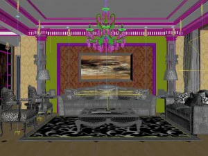 luxurious and concise european living room 5106 3D Model