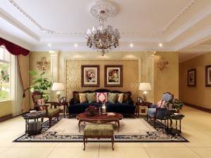 luxurious and concise european living room 5107 3D Model