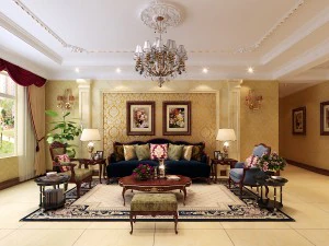 豪華で簡潔なヨーロッパのリビングルーム 5107 3Dモデル