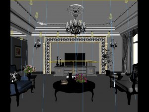 luxurious and concise european living room 5107 Modelo 3D