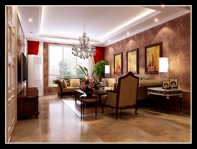 luxurious and concise european living room 5108 3Dモデル .c4d .max .obj .3ds .fbx .stl .blend 