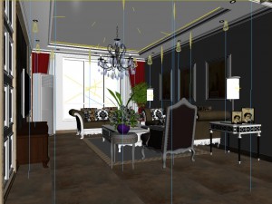 luxurious and concise european living room 5108 3Dモデル