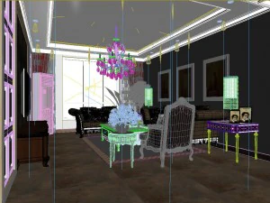 luxurious and concise european living room 5108 3D Model