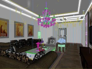 luxurious and concise european living room 5108 3D Model