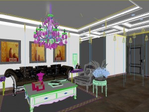 luxurious and concise european living room 5108 3Dモデル